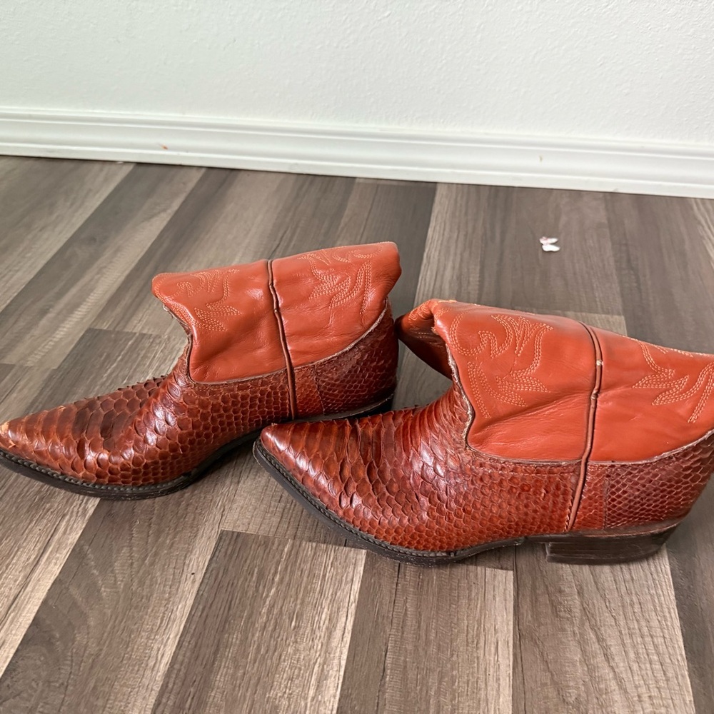 Men's Western Leather Boots - Rich Brown - Picture 11 of 13